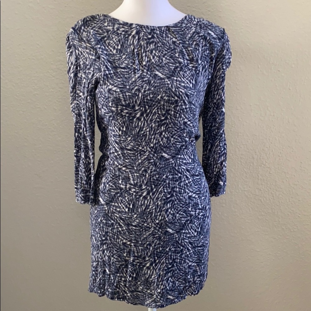 Blue and white dress